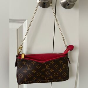 Louis Vuitton Brown and Red Monogram Wristlet